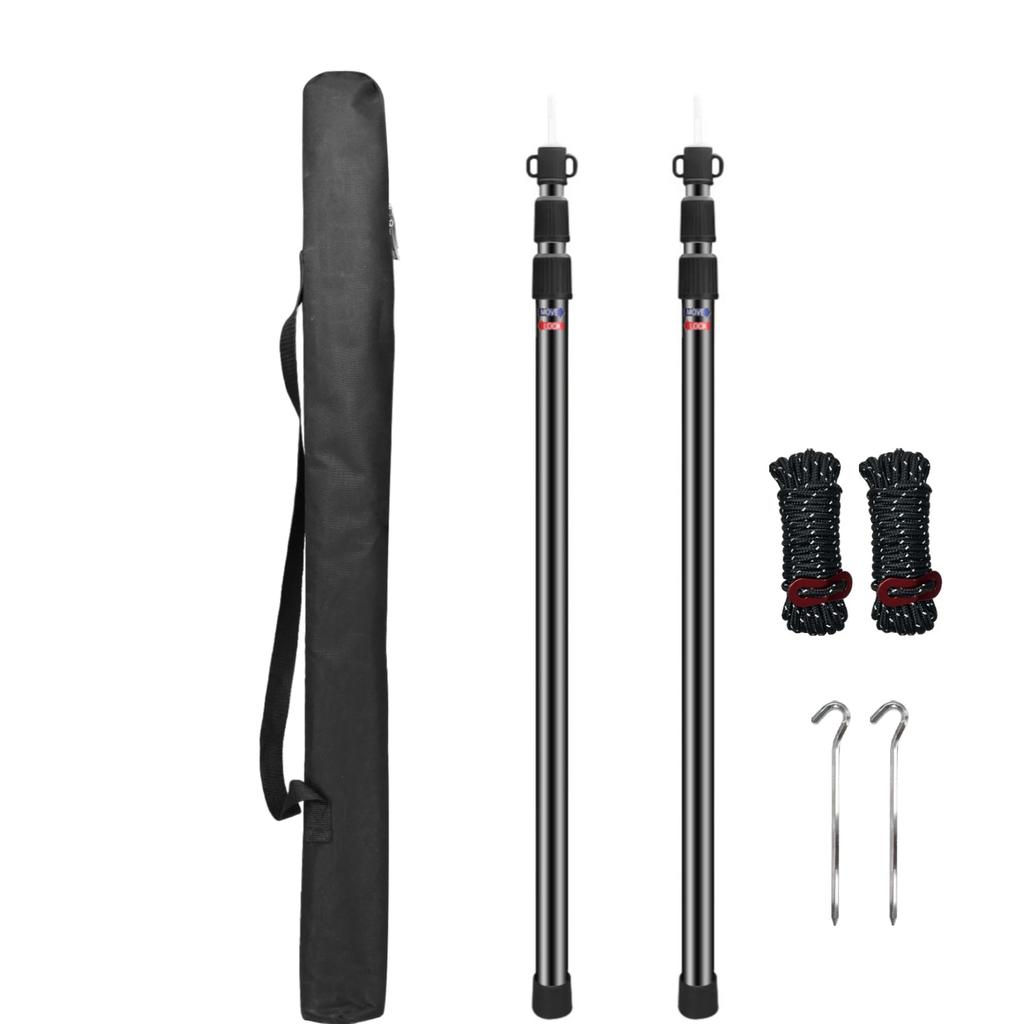 Adjustable Camping Tent Support Poles Beach Shelter Tarp Awning Rods Portable Lightweight Aluminum Alloy Accessories For Canopy