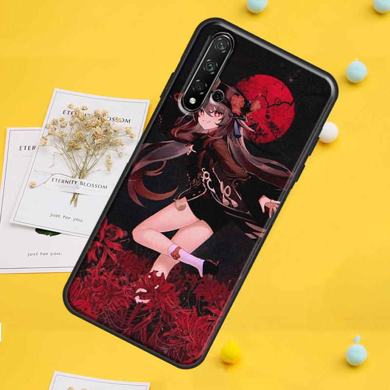 Hu Tao Genshin Impact Cartoon For Huawei Nova Y70 Y91 Y90 Y60 Y72 Y61 9 10 SE 12i 12s 11i 5T P60 Pro P20 P30 P40 Lite Case