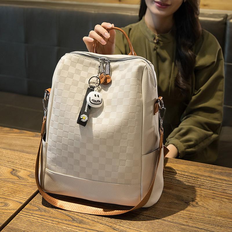 Stylish And Trendy Large Capacity Pu Leather Backpack For Women Perfect For Travel!