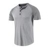 Herren Casual Sports Kurzarm T-Shirt Raglanärmel Wafer Grid Henley Herren Henry Shirt