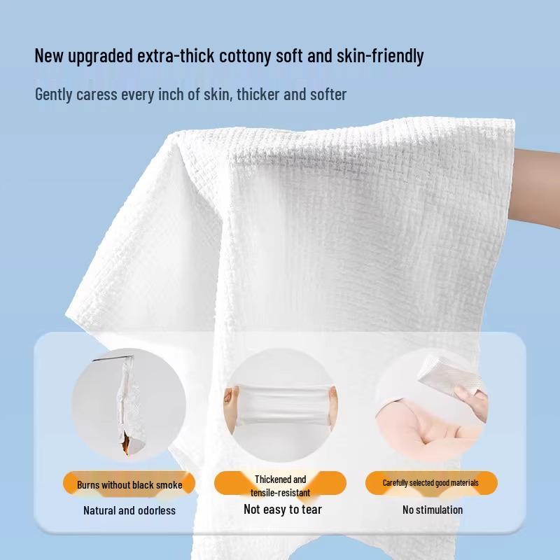 Compact & Thickened Disposable Cotton Towels - Travel-Sized for Bath & Face Use