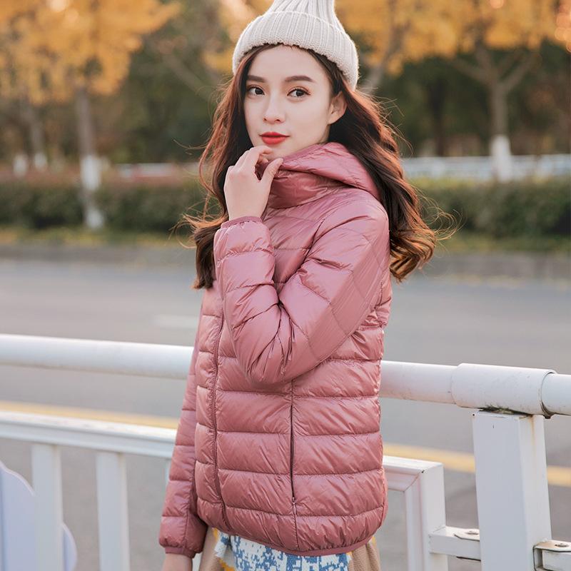 Winter new light down jacket women's short light fashion slim fit large size compressed white duck down clothes