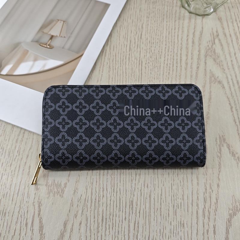 Vintage European & American Women's Long Wallet with Multi-Card Slots and Large Zippered Storage