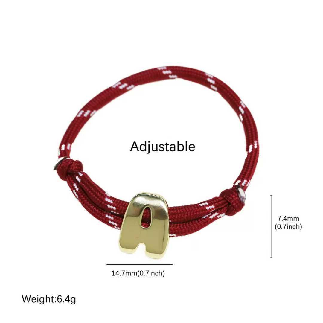 Браслет из веревки цвета дофамина с счастливыми номерами и алфавитом: Яркий плетеный ручной веревочный аксессуар X
