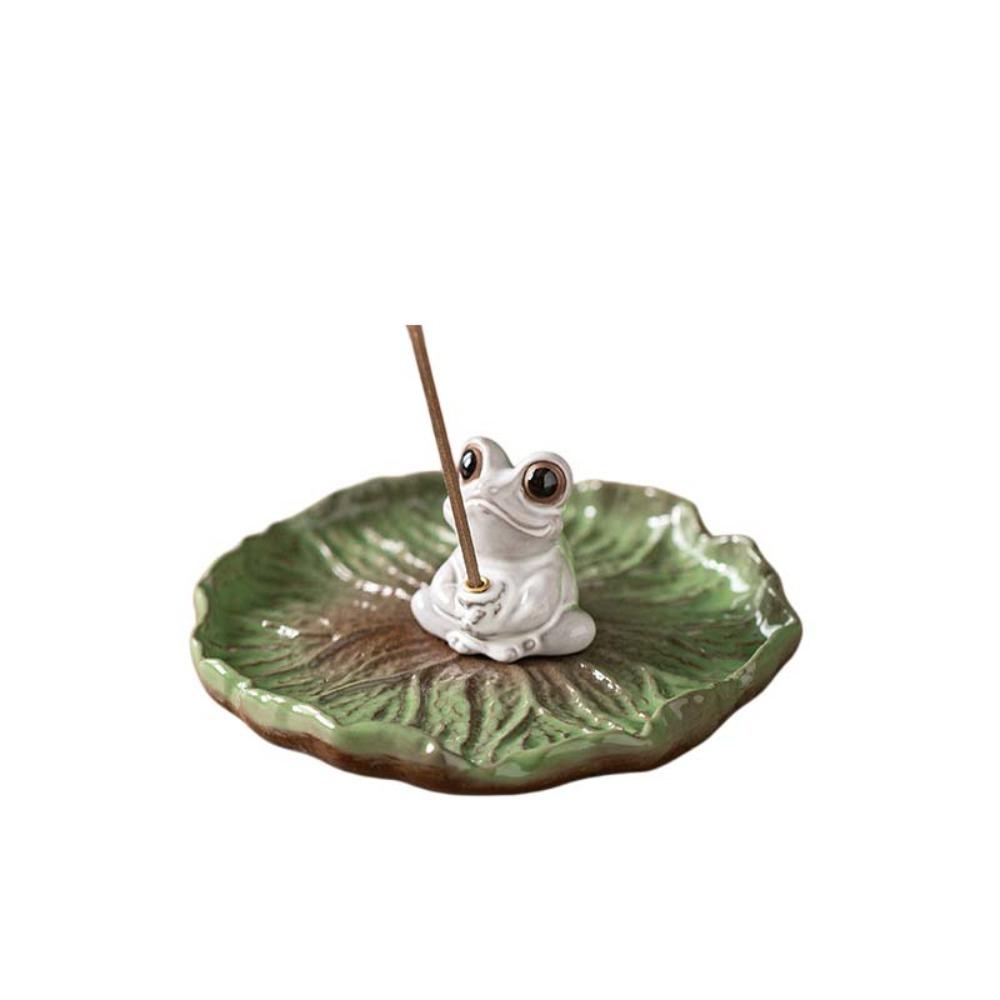 Frog Turtle Crab Animal Lotus Incense Burner Ceramics Sleep Aid Lotus Tabletop Incense Base Zen Chinese Style Desk Decor