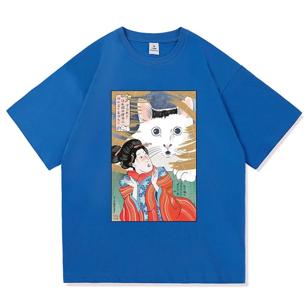 Huh Cat Meme TShirt Japanese Style Funny Cat Vintage Harajuku 100 Cotton Unisex Premium Short Sleeve Men And Women Tshirts