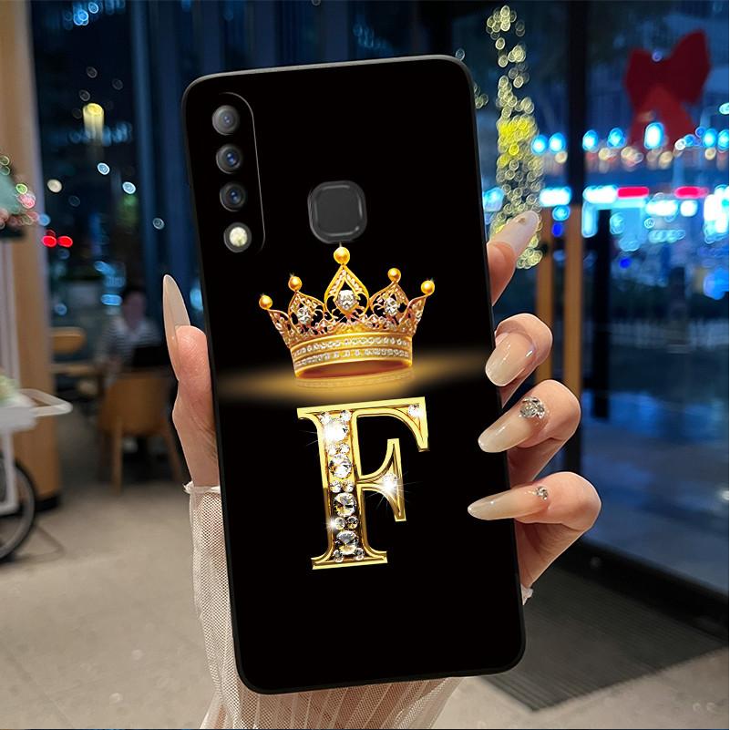 Beautiful A To Z Letter Crown Casing For Infinix S4 Smart3 Plus X626 X267 Case Black Soft Silicone Shockproof Shell