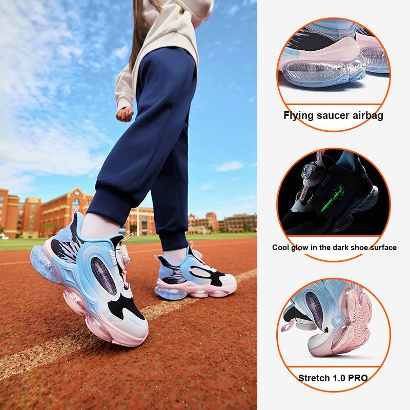 Anta Kids UFO 6.0 Body Measurement Test Non-Slip Wear-Resistant Breathable Low-Top Running Shoes Kids Sneakers Black White Blue 322439901-4