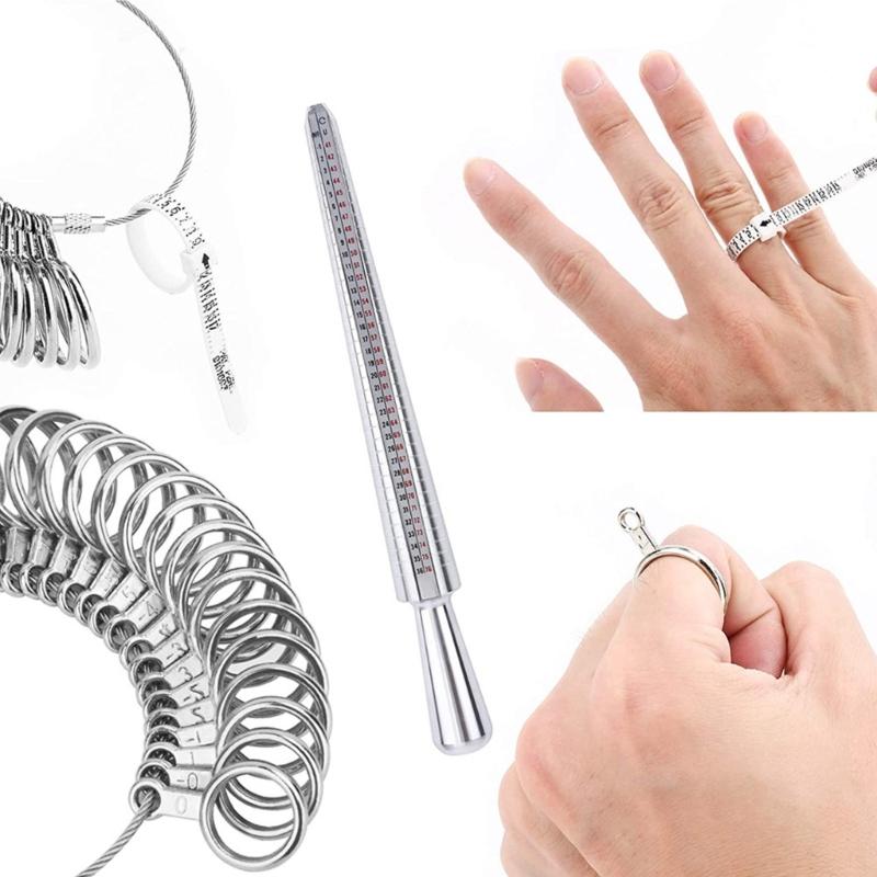 Set mit 7 professionellen Schmuckwerkzeugen, Ringdorn, Fingermessgerät, Ringgrößenmesser, Messwerkzeug, DIY-Schmuckgrößen-Werkzeug-Sets