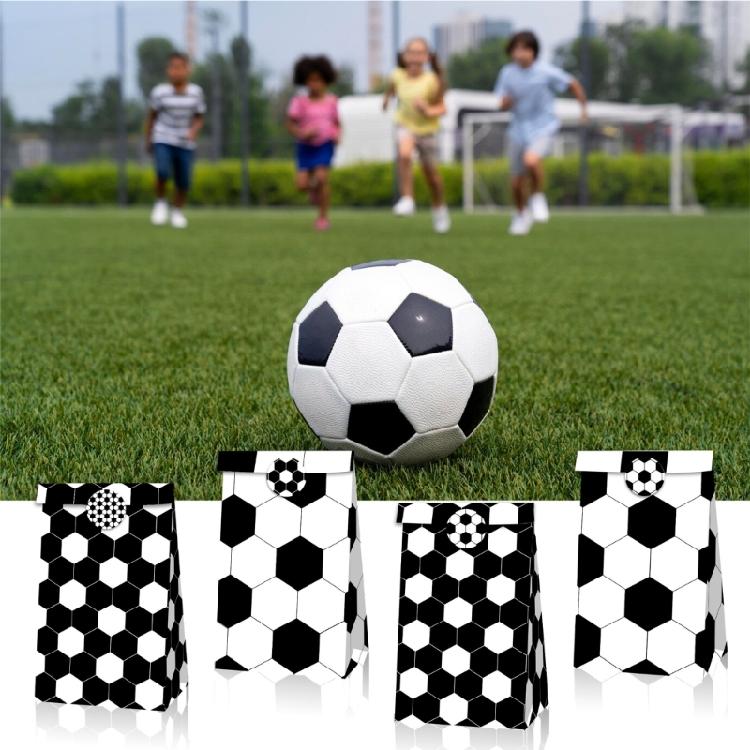 Athletic Event Gift Wrapping Kits Kraft Paper Bags and Soccer Field Designs Stickers Handmade Party Supplies