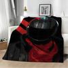 Retro Biker Helmet Graphic Throw Lightweight 240G Flannel Blanket Soft Skin-Friendly For Summer Cooling