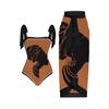 2024 European & American Women's Sun Protection Swimwear - Two-Piece Set with Beach Print, Conservative Style.