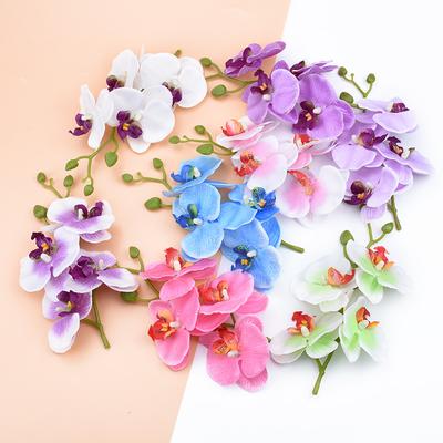 4Pcs/Bundle Home Decoration Accessories Decorative Flowers Wreaths Silk Butterfly Orchid Vases for Home Decor Artificial Flowers