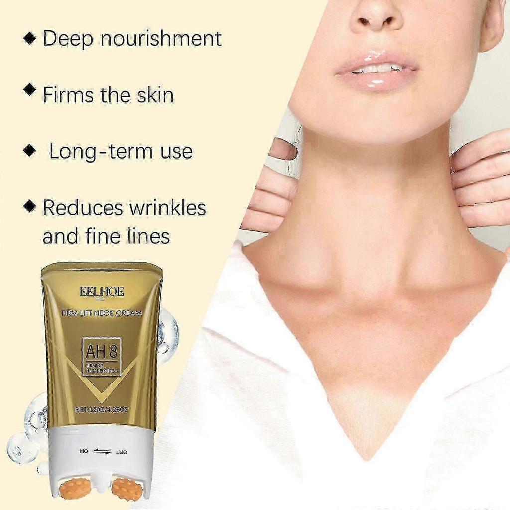 AH-8 Firming Neck Cream for Crepey Skin Body Care Comfort Neck Firming Cream with Roller, Anti-Aging Moisturizer for Neck and Chest, Skin Tightening L