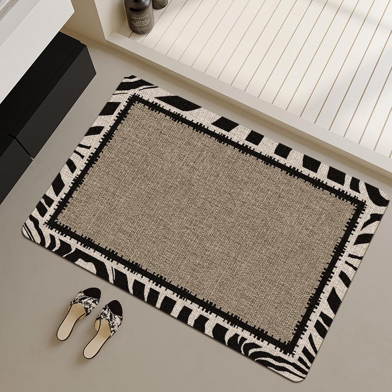 Minimalist Diatomaceous Earth Bathroom Mat - Water Absorbent, Quick Drying, Stain Resistant, Non-Slip, and Durable.