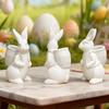 3D Easter Bunny Silicone Mold Diy Cute Animal Basket Rabbit Vase Ornaments Casting Molds Home Plaster Concrete Craft Gift Decor