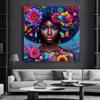 Flowers African Women Diamond Mosaic Sale Full Square Round Diamond Painting DIY Embroidery Picture Of Rhinestones Art