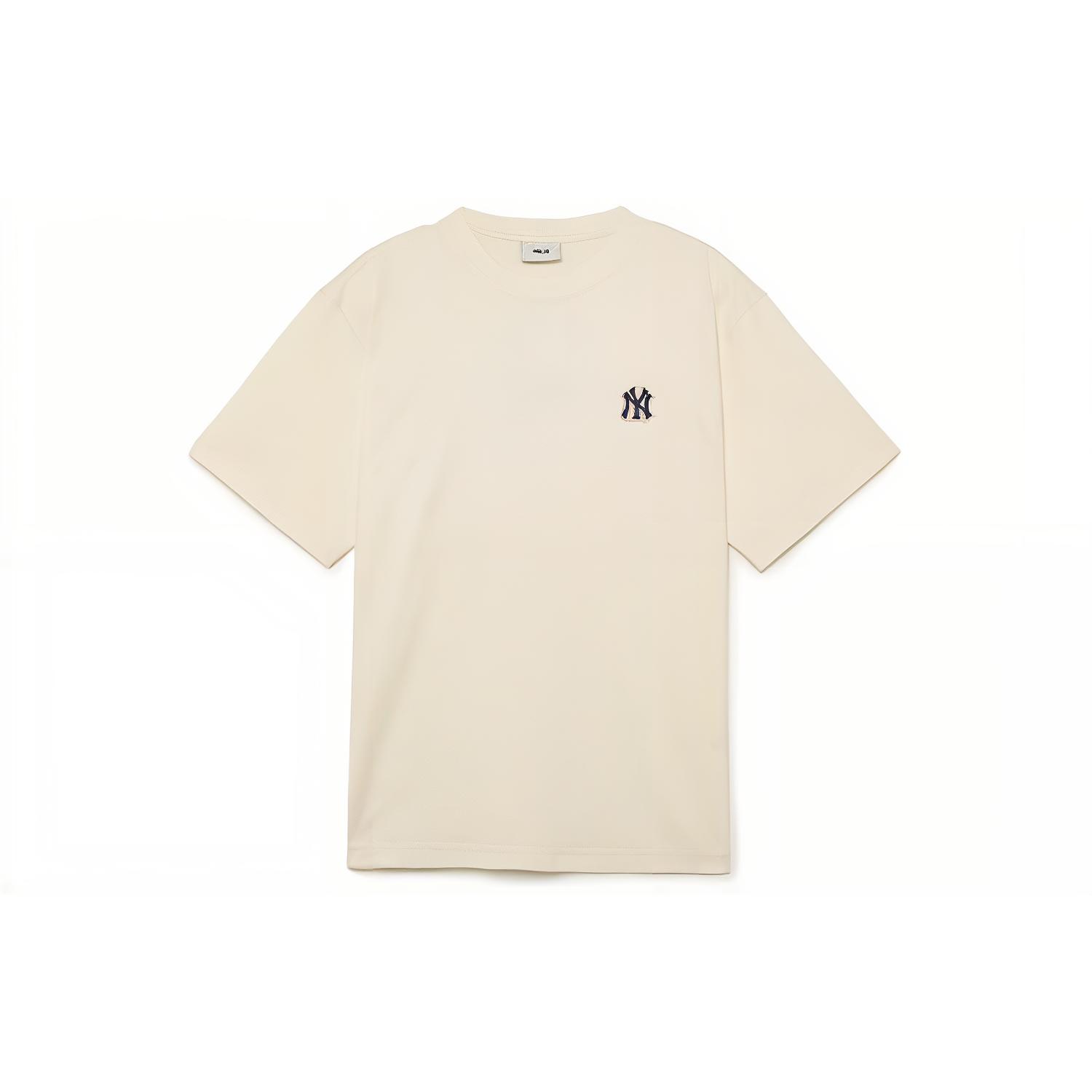 MLB T Shirts Unisex Ecru Crew Neck Moderate Straight Fit 3ATSM0334-50CRD XXL