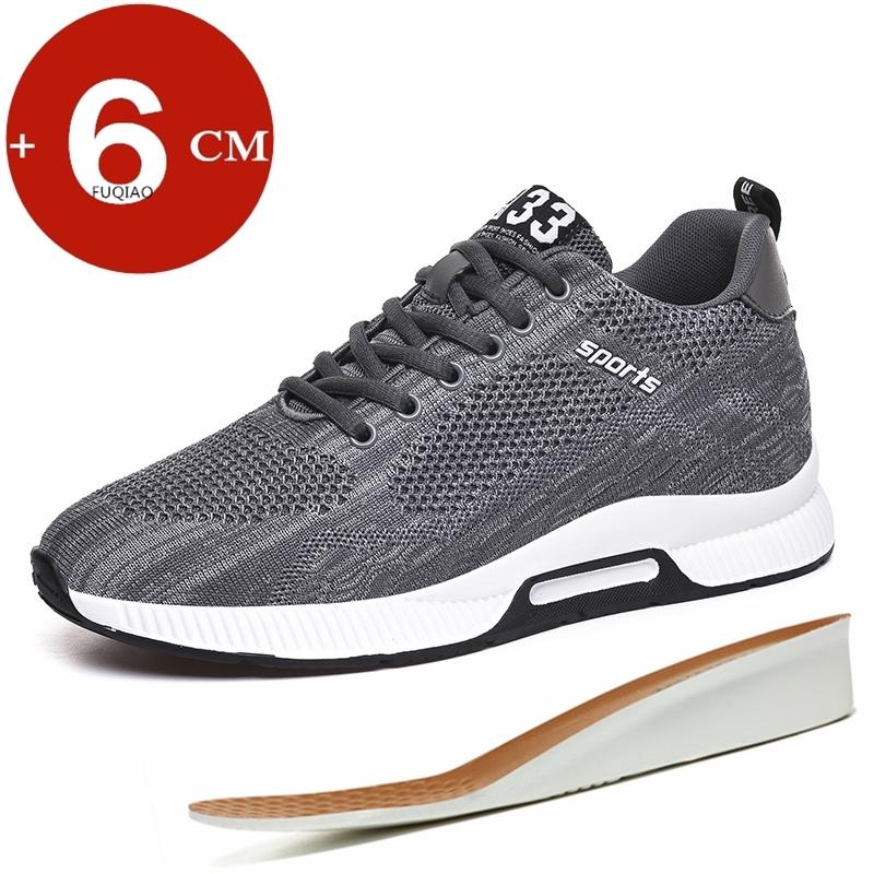 Fashion Men Sneakers Elevator Shoes Hidden Heels Breathable Heightening Shoes For Men Increase Insole 6CM Sports Casual Height Shoes