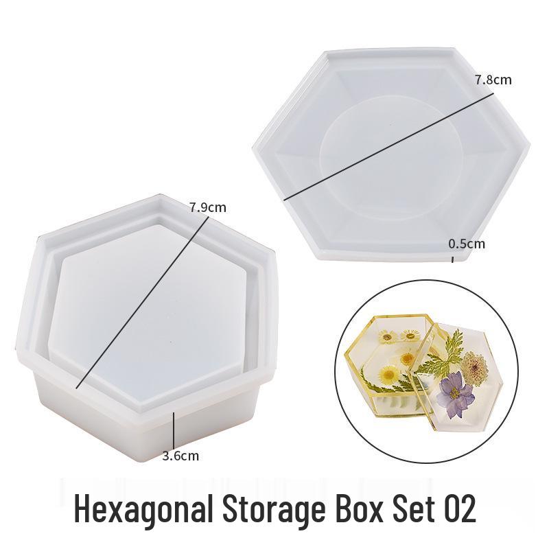 Poppy Epoxy Silicone Mold for Square, Round, Hexagonal, Heart, and Flower Storage Boxes