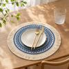 Yousheng Vintage Round Coasters, Pastoral Cotton Linen Placemats, Soft Jute Tassels Drink Mats, Handwoven Table Pads Mats Accessories