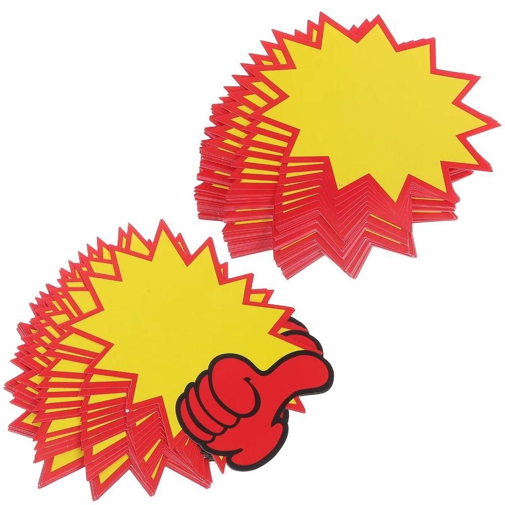100Pcs Smooth Paper Burst Signs Mini Paper Price Tag Price Tags Promotional Stickers Retail Store