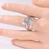 Vintage Inlaid Grey Stone Women's Ring Ethnic CopperColor Geometry Daily Wear Party Jewelry Anniversary Gift