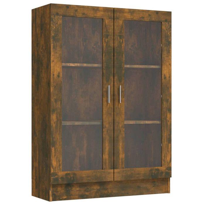 VidaXL Armoire à vitrine Chêne fumé 82,5x30,5x115 cm Bois d'ingénierie 815618