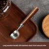 Accurate Measuring Spoon for Coffee Bean Features Comfortable Walnuts Wood Handle and Stainless Steel Construction