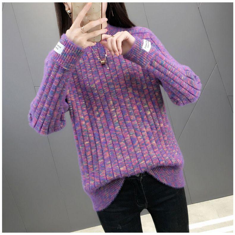 Podzim Zima Kašmírový svetr Dámské pulovry Volné kašmírové svetry Dámský svetr s dlouhým rukávem Dívčí