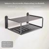 Wall Mount Shelf, NoDrill Aluminum Storage Rack for Router & Projector White 12*14cm