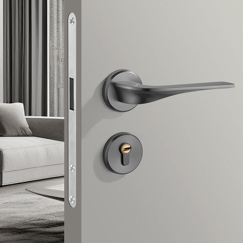 Modern Bedroom Door Indoor Mute Security Door Gold Split Mortise Lock Household Wood Door Hardware with Key