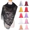 Cotton Blend Lace Scarf Solid Color Shawl Scarf Cross-Border Hollow Scarf  Beach Wear