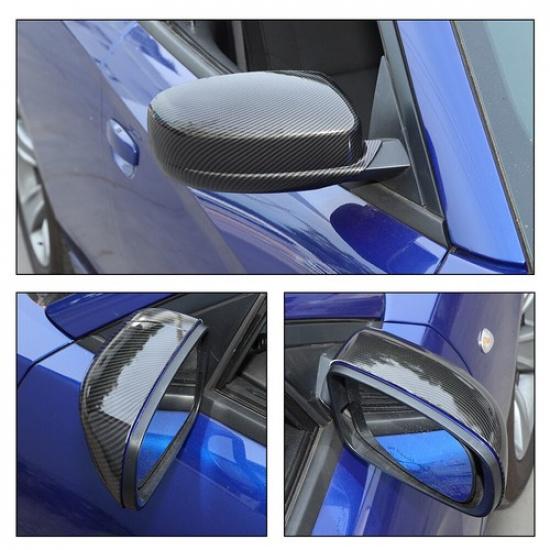 Exterior Side Door Mirror Shell Decor Cover for Dodge Charger 2010+ Carbon Fiber