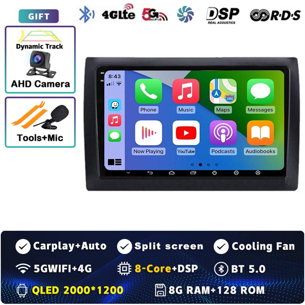 Android 14 Car Radio For Fiat Stilo 2002 - 2010 Player Multimedia GPS Navigation Stereo CarPlay Auto Video WIFI+4G BT DSP 2 DIN