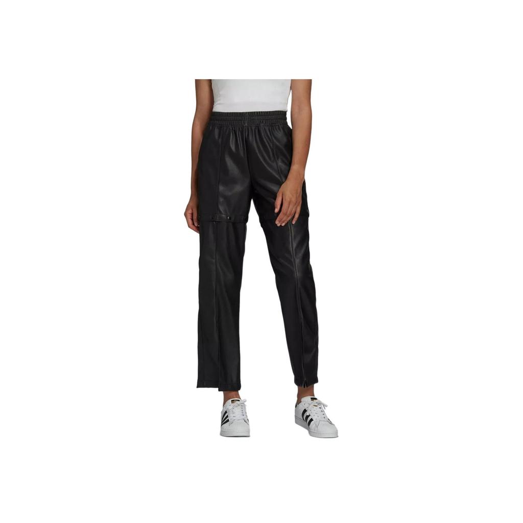Adidas Pantalón de Chándal de Pierna Desmontable con Logo Bordado de Color Sólido para Mujer Parte Inferior Negro HF2017