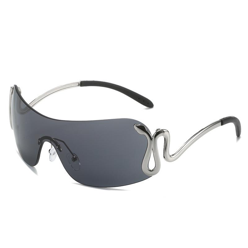 

Солнцезащитные очки Y2K 2023 с животным принтом для женщин – Европейский и американский стиль, дизайн «Змея» Standard