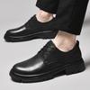 Men's First Layer Cowhide Business Oxford Leather Shoes Style Round Head Comfortable Business Lace-up Versatile Platform Men's Leather Shoes