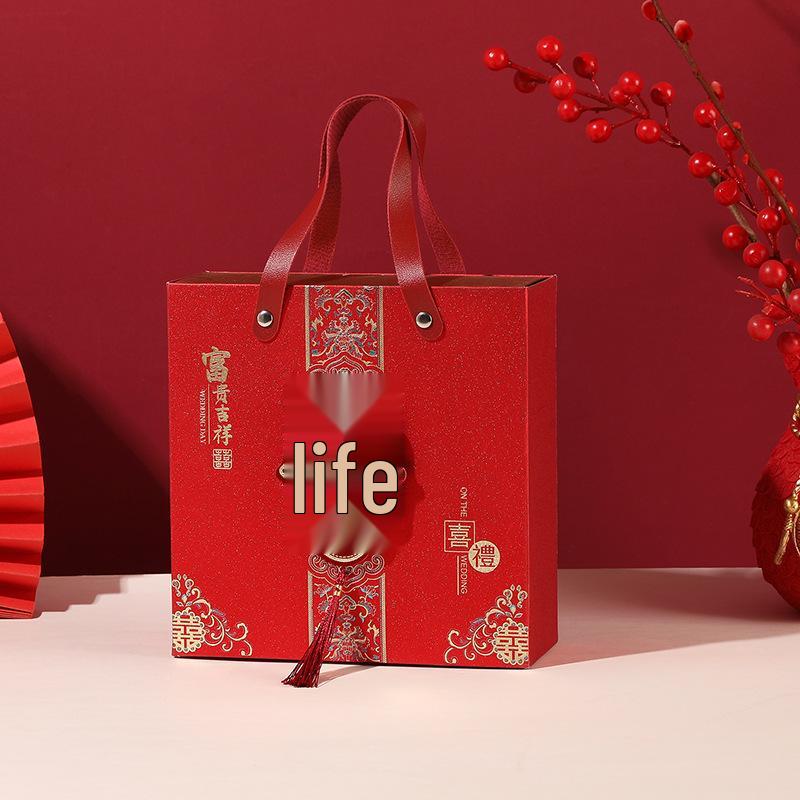 Frosted Chinese Style Wedding Candy & Towel Gift Box
