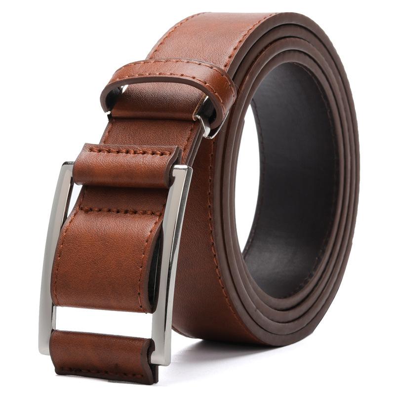Belt Men'S Non-Porous Belt With Japanese Clip Japanese Buckle Business Belt Pu Belt