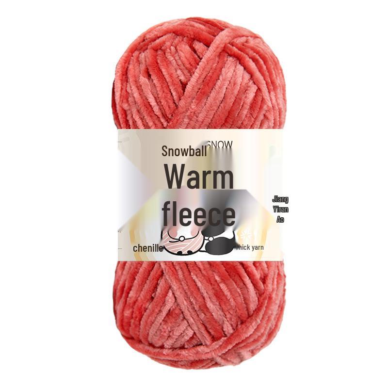 Jiate Snowball Chenille Yarn: Cozy, Thick, Fluffy Yarn for DIY Crochet, Gold Velvet Knit, Shoes, and Scarf Projects.