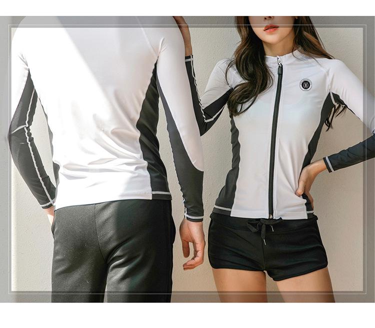 Couple's Wetsuit: Women's Long Sleeve & Pants, Men's Quick Dry Sun Protection Surfing and Snorkeling Suit