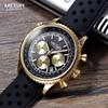 Luxury Fashion Watch for Men Business Siliconer with Luminous Calendar Chronograph Quartz Strap Wristswatch