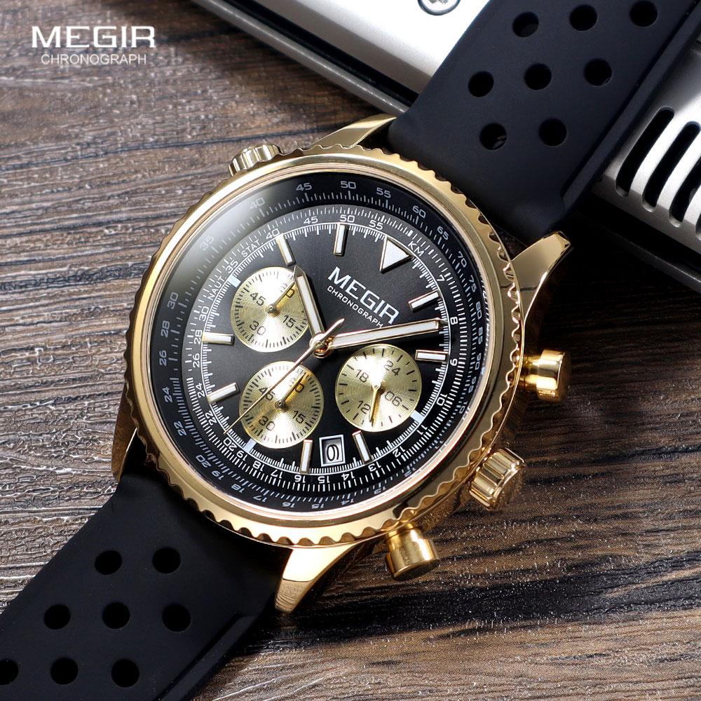 Luxury Fashion Watch for Men Business Siliconer with Luminous Calendar Chronograph Quartz Strap Wristswatch