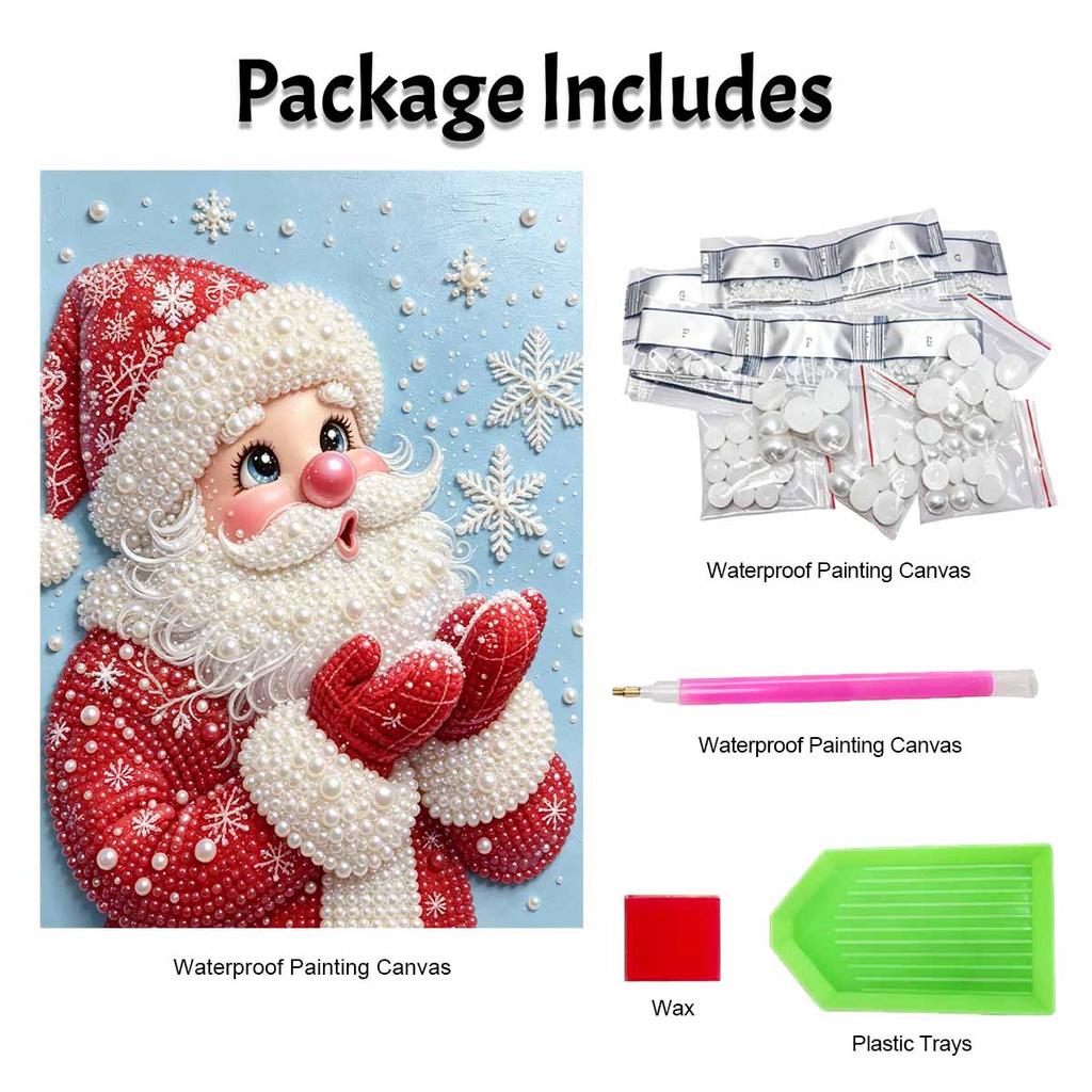Weihnachts-Perlenmalerei-Set Handgemachtes DIY Weihnachtsmann Schneeflocke Heimdekoration Malerei