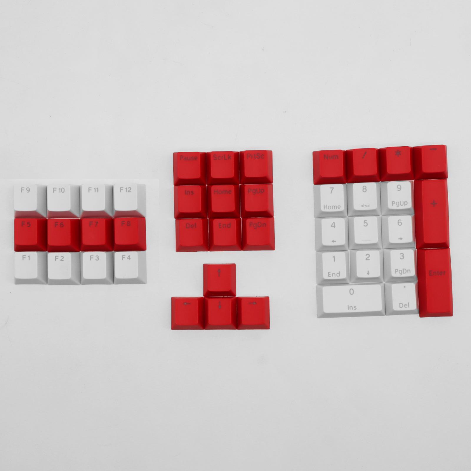 

Набір механічних клавіатур PBT з прозорими райдужними легендами та вигравіруваними F-клавішами 42 pieces червоний/білий