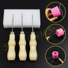 SW Handmade Crochet Leather Punch Tool Awl Cone Straight Head Elbow Center Hole DIY Sewing Parts Shoe Repair Candle Making Tools
