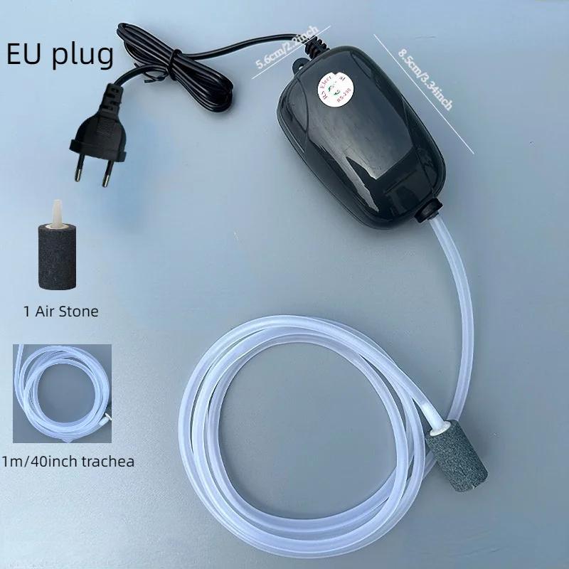 220V 3W 5W Aquarium Air Pump Fish Tank Mini Compressor Single Double Outlet with Check Valve Tube Aquatic Accessories