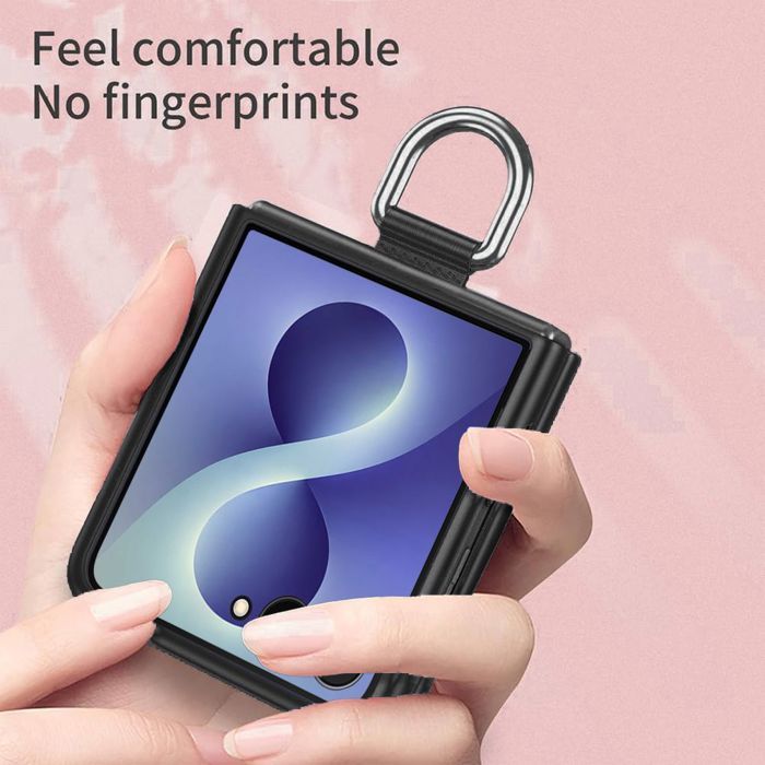 Custodia per Samsung Galaxy Z Flip 8, Protezione Anti-Graffio Antiurto con Fibbia - Nero