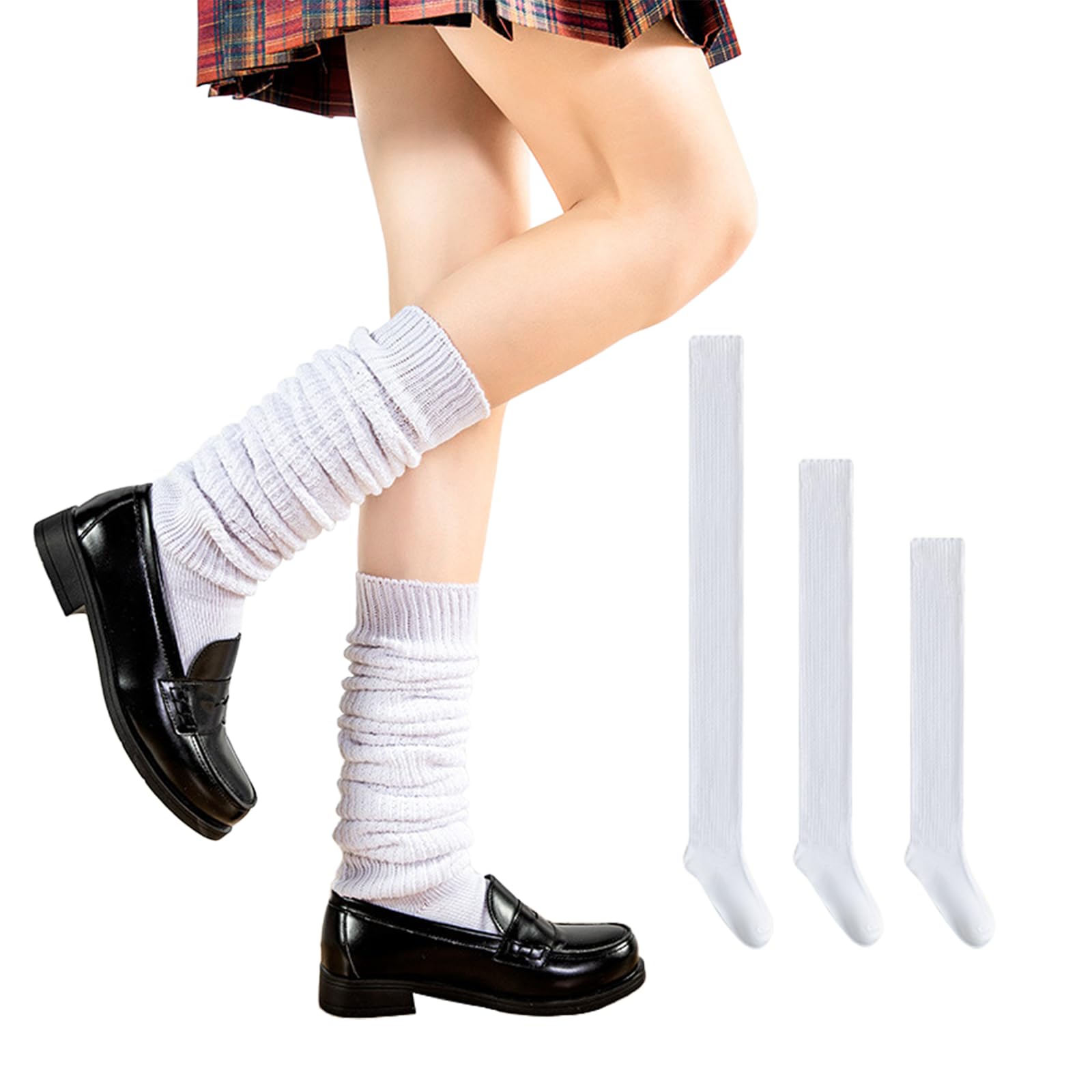 

Kayiyasu Свободные Размеры и Школьные Носки Форма Ноги Холод Длинные для Средней и Старшей Школы JK Поездка в Школу 3 60см 80см Женские Носки, 60см, 80см,